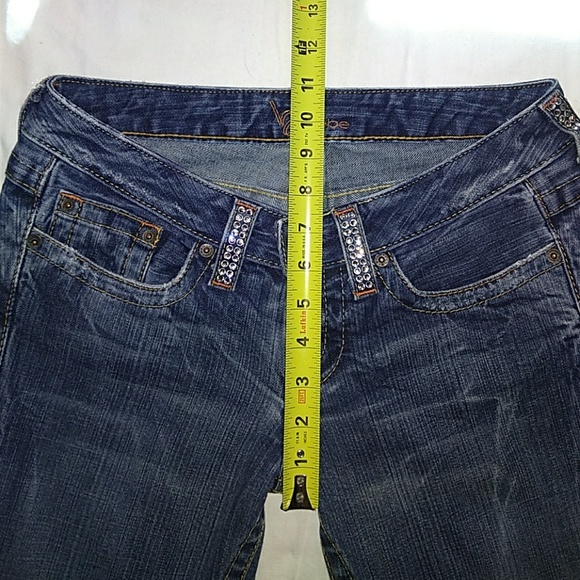 💥SALE Bebe Rhinestone Distressed Denim *NEW COND* - Picture 5 of 8